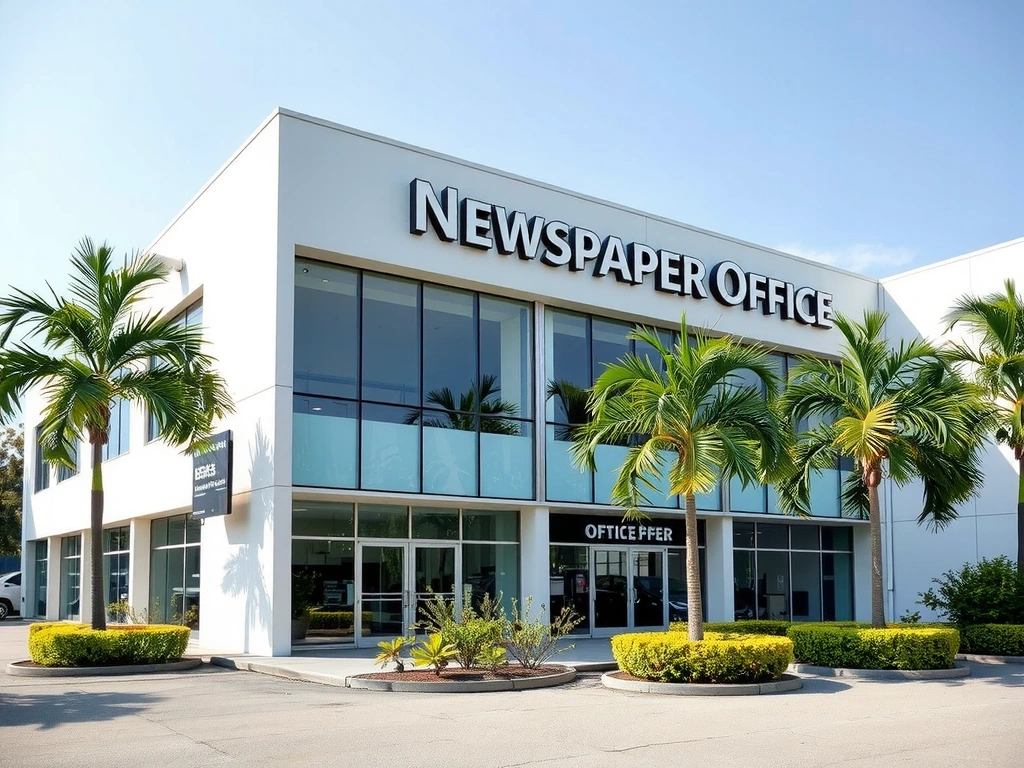 Malaysia 24 News office building exterior with modern architecture and glass facade